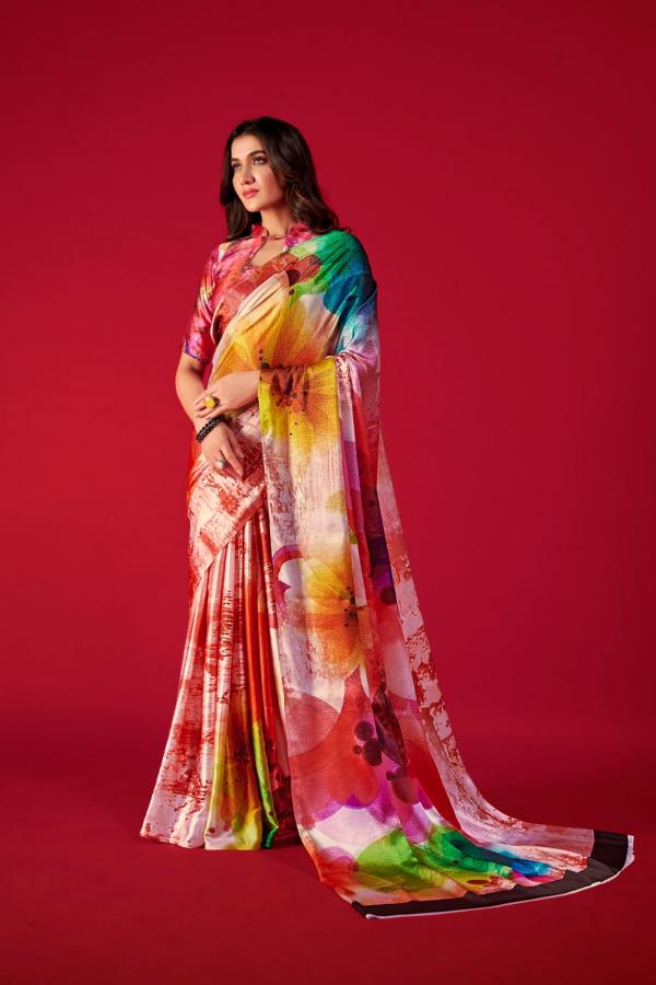 Rajpath Alexa Printed Wear Satin Crepe Saree Collection